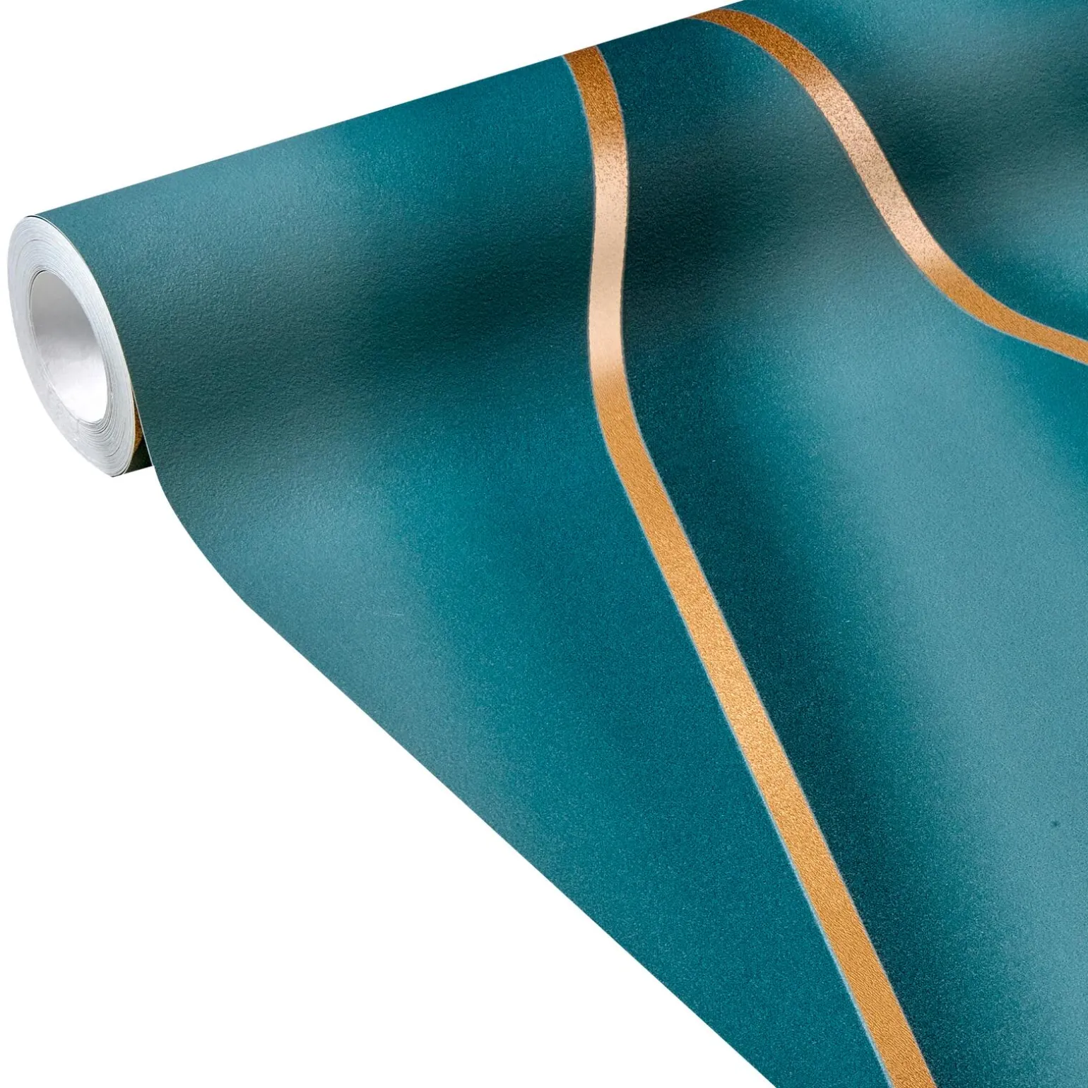 Papier peint intissé PIAZZA coloris bleu paon - 4MURS