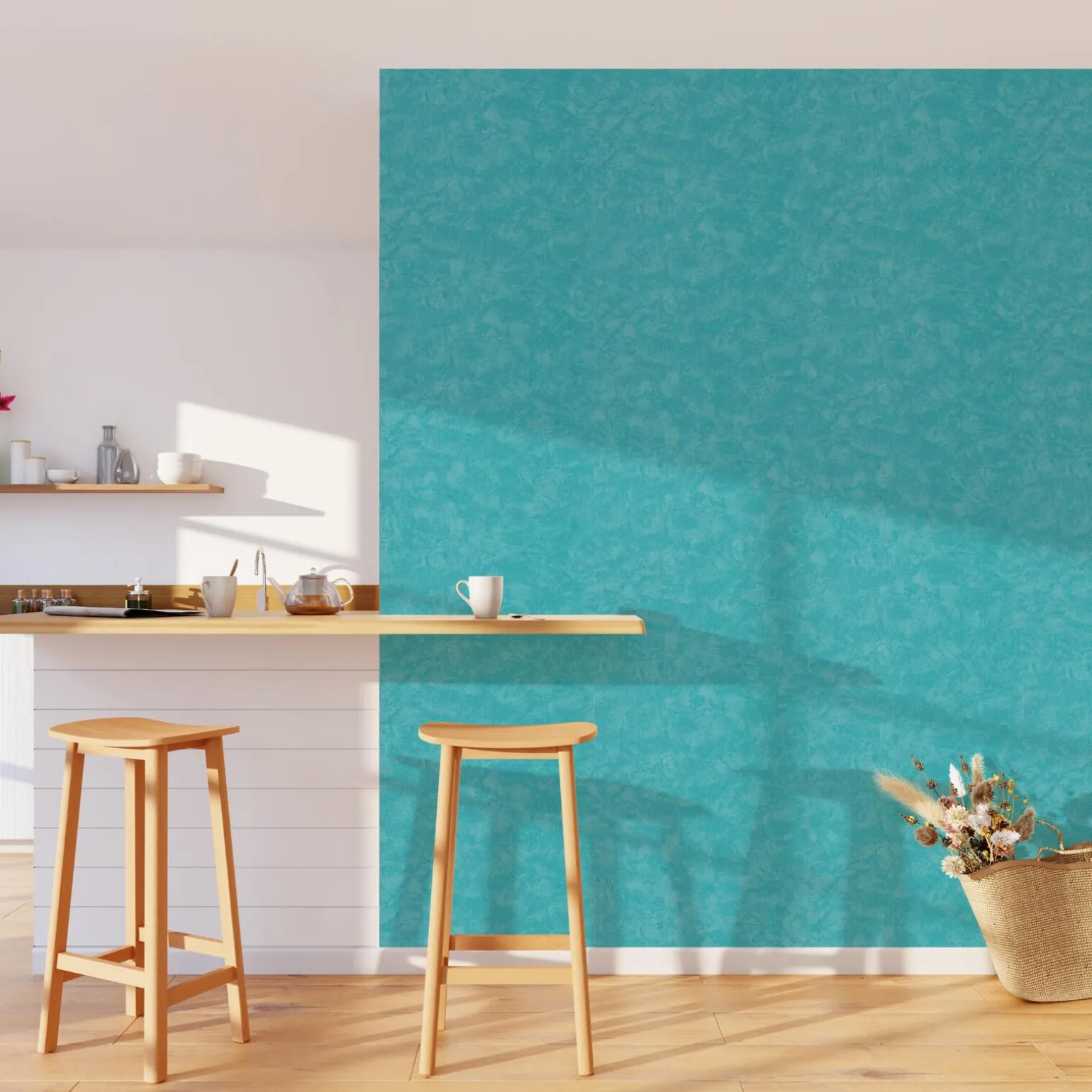 Papier peint intissé RAVENNE coloris bleu turquoise - 4MURS