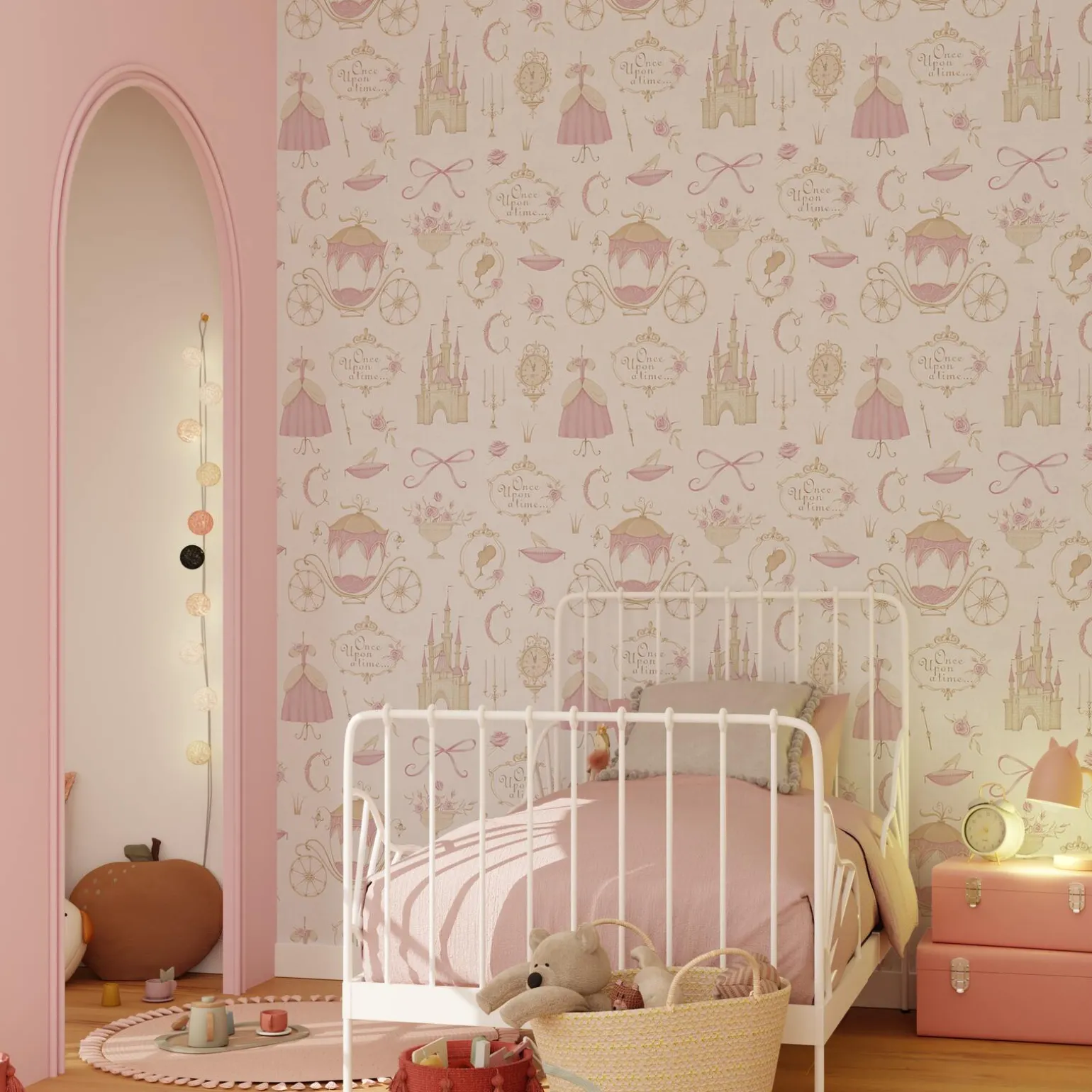 Papier peint intissé ROSALY LAND coloris rose dragée - 4MURS