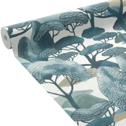 Papier peint intissé SANARY coloris bleu vert - 4MURS