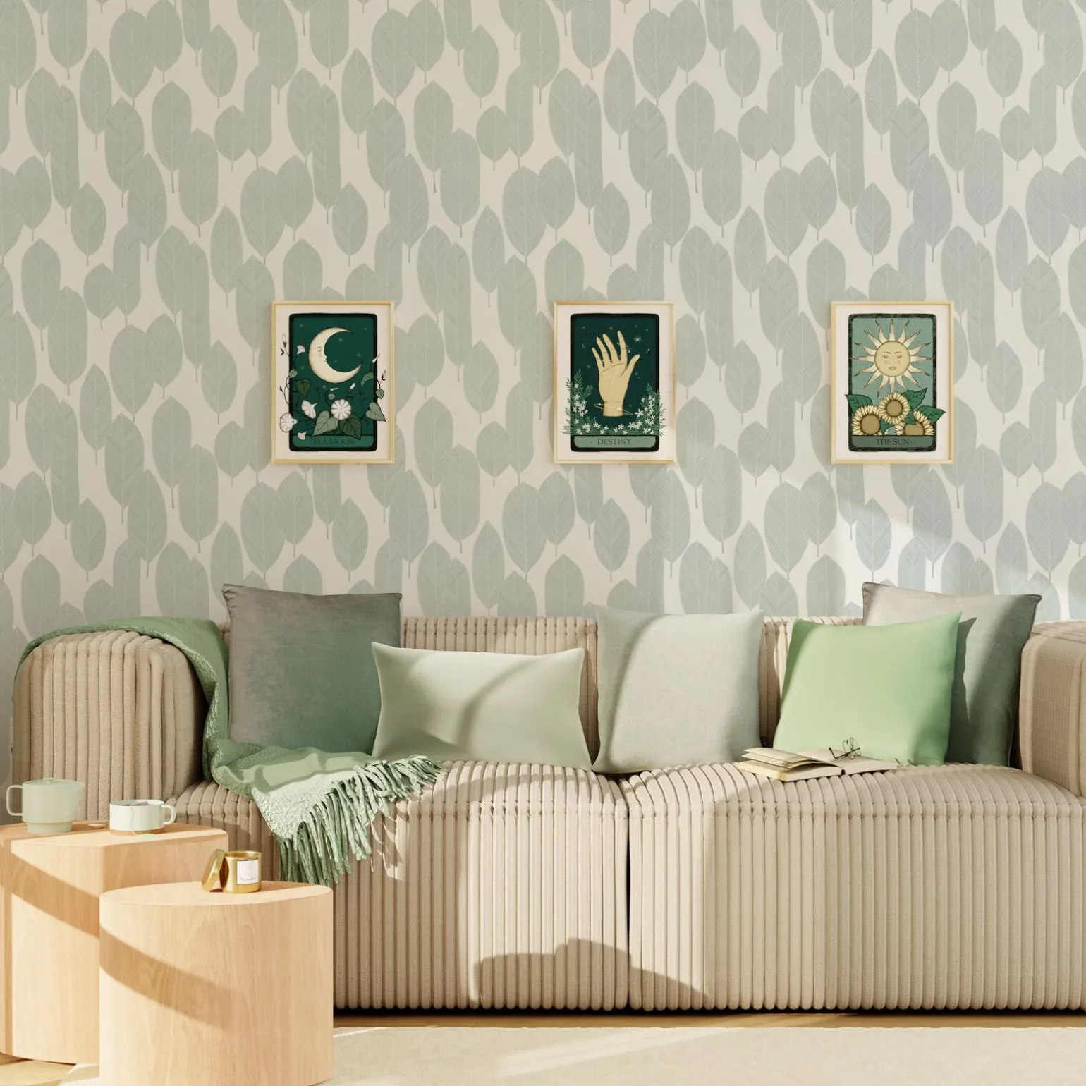 Papier peint intissé SANDIE coloris vert clair - 4MURS