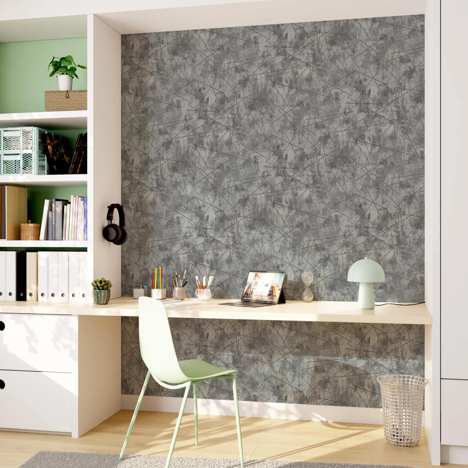 Papier peint intissé SEDNA coloris gris métallisé - 4MURS