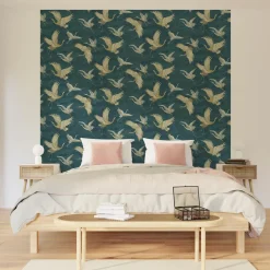 Papier peint intissé TSURU coloris bleu nuit - 4MURS