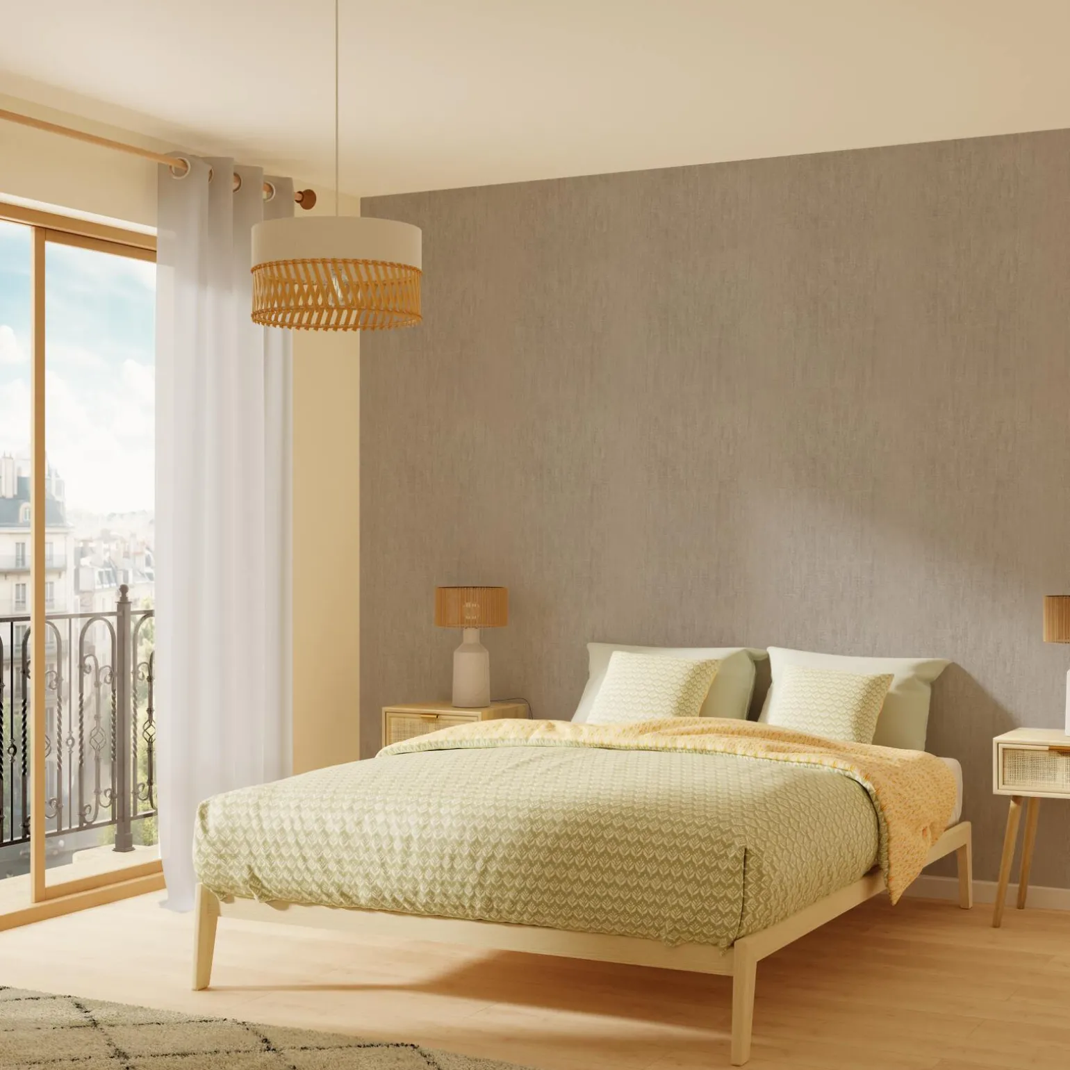 Papier peint intissé TWEED coloris taupe - 4MURS