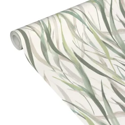 Papier peint intissé VELIA coloris vert et taupe - 4MURS