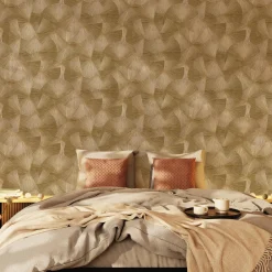 Papier peint intissé YANG coloris or - 4MURS
