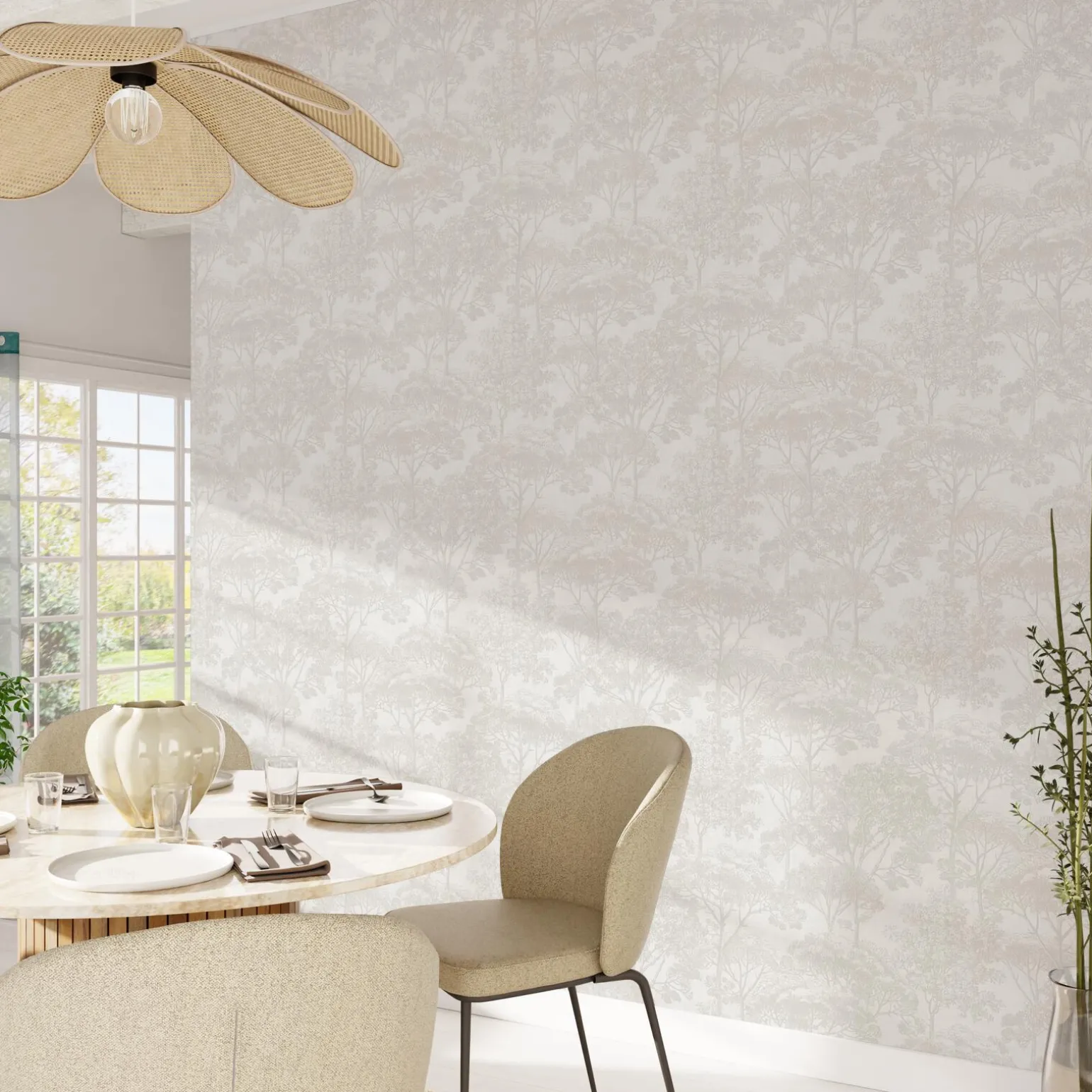 Papier peint intissé YVELINE coloris beige - 4MURS