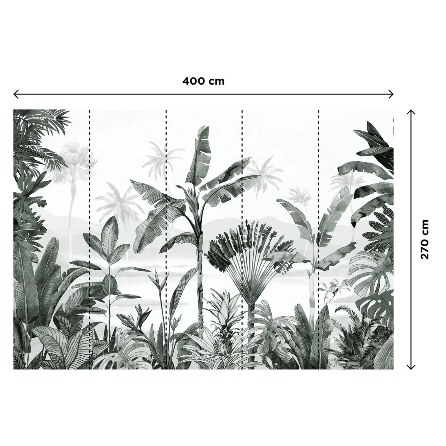 Papier peint panoramique XL WILD WILD COLORS EVERGREEN XL 400 x 270 cm