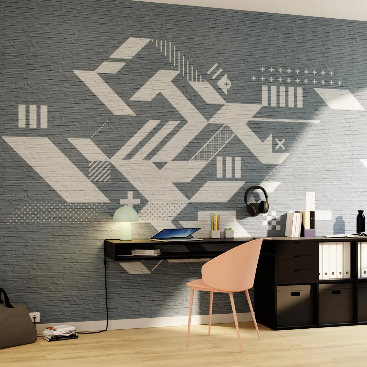 Papier peint panoramique XL JASPE 400 x 270 cm bleu jeans - 4MURS