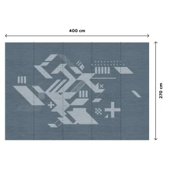 Papier peint panoramique XL JASPE 400 x 270 cm bleu jeans - 4MURS