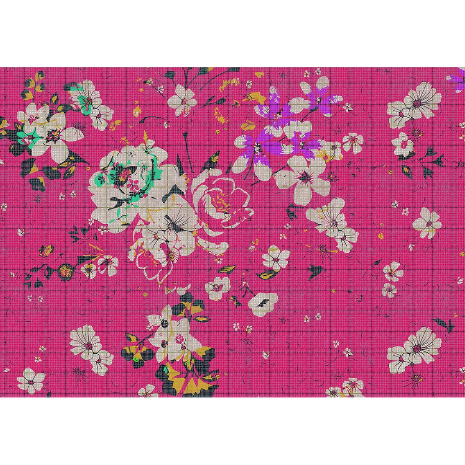 Papier peint panoramique XL FLAID 400 x 270 cm fuchsia - 4MURS