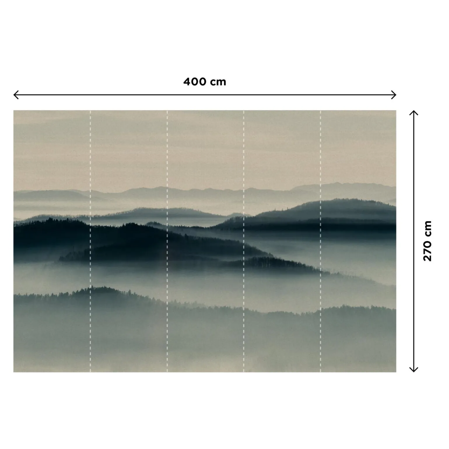 Papier peint panoramique XL DENALI 400 x 270 cm bleu dilué - 4MURS