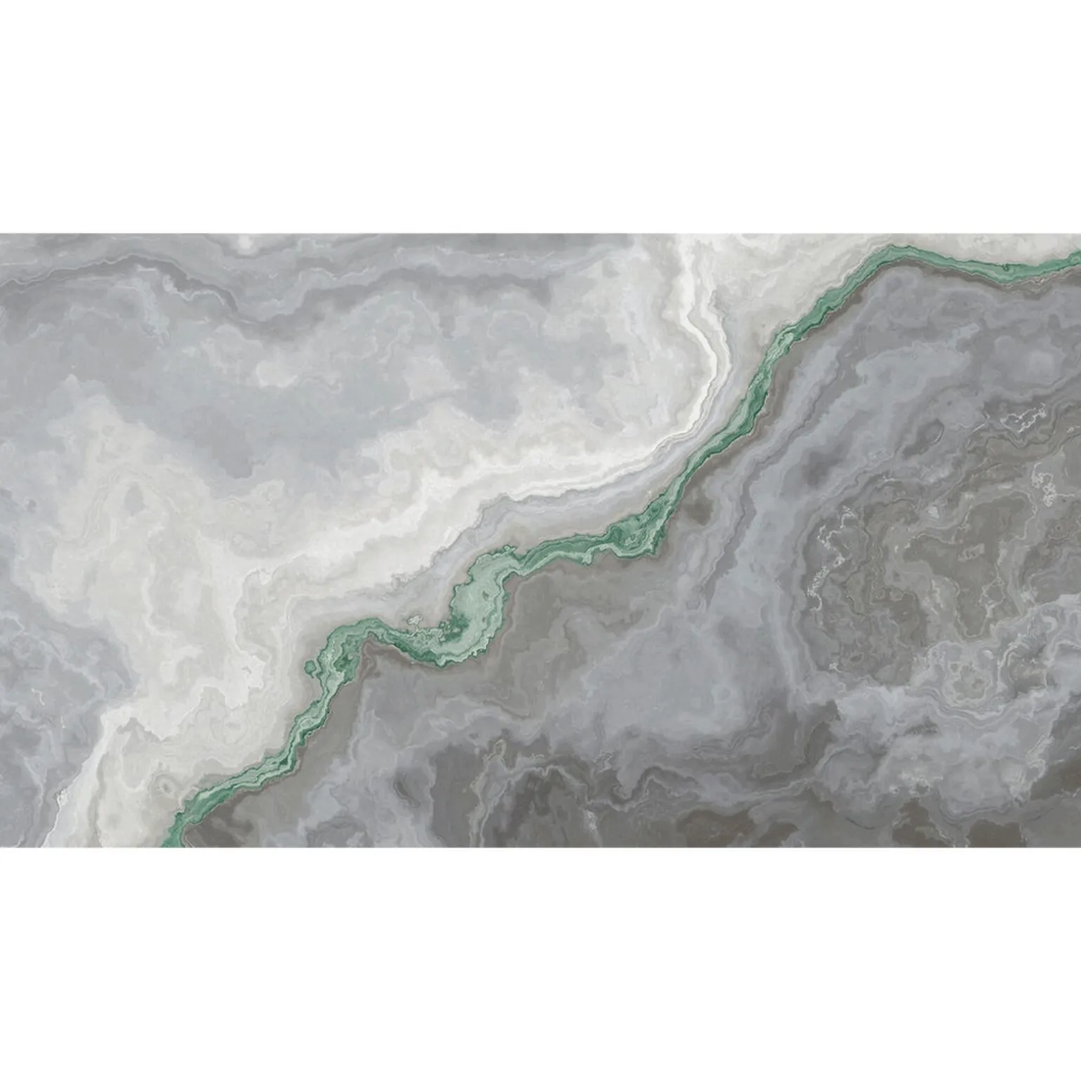 Papier peint panoramique XXL MARMOR 500 x 270 cm gris perle et jade