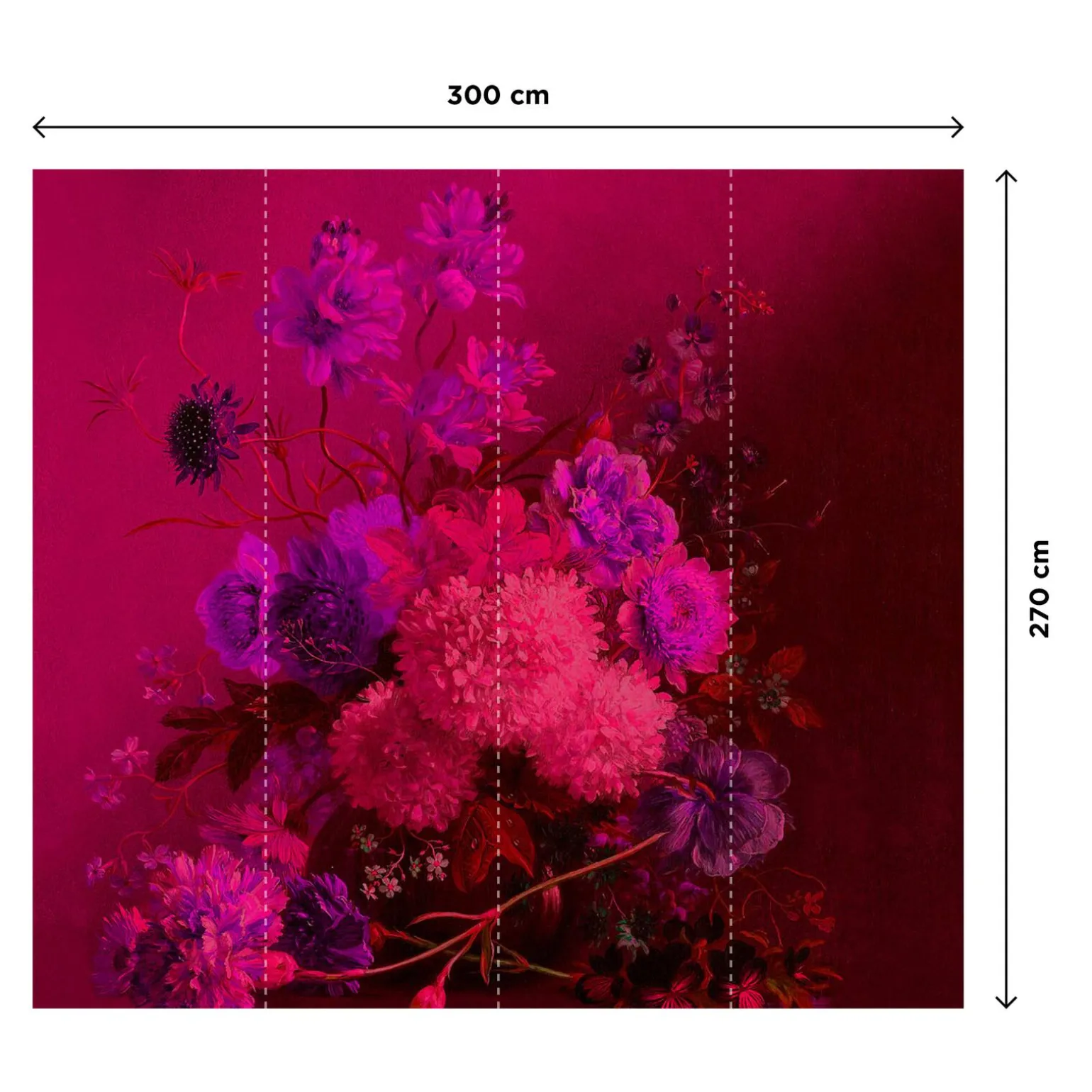 Papier peint panoramique XL GRAPPOLO 300 x 270 cm fuchsia - 4MURS