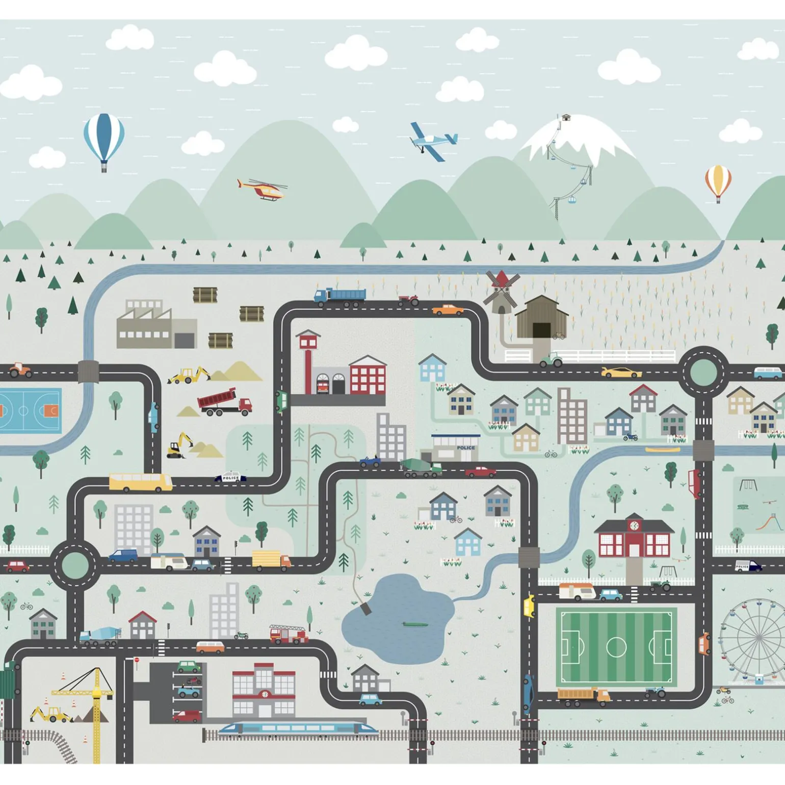 Papier peint panoramique XL LITTLE MOTORS XL 300 x 270 cm - 4MURS