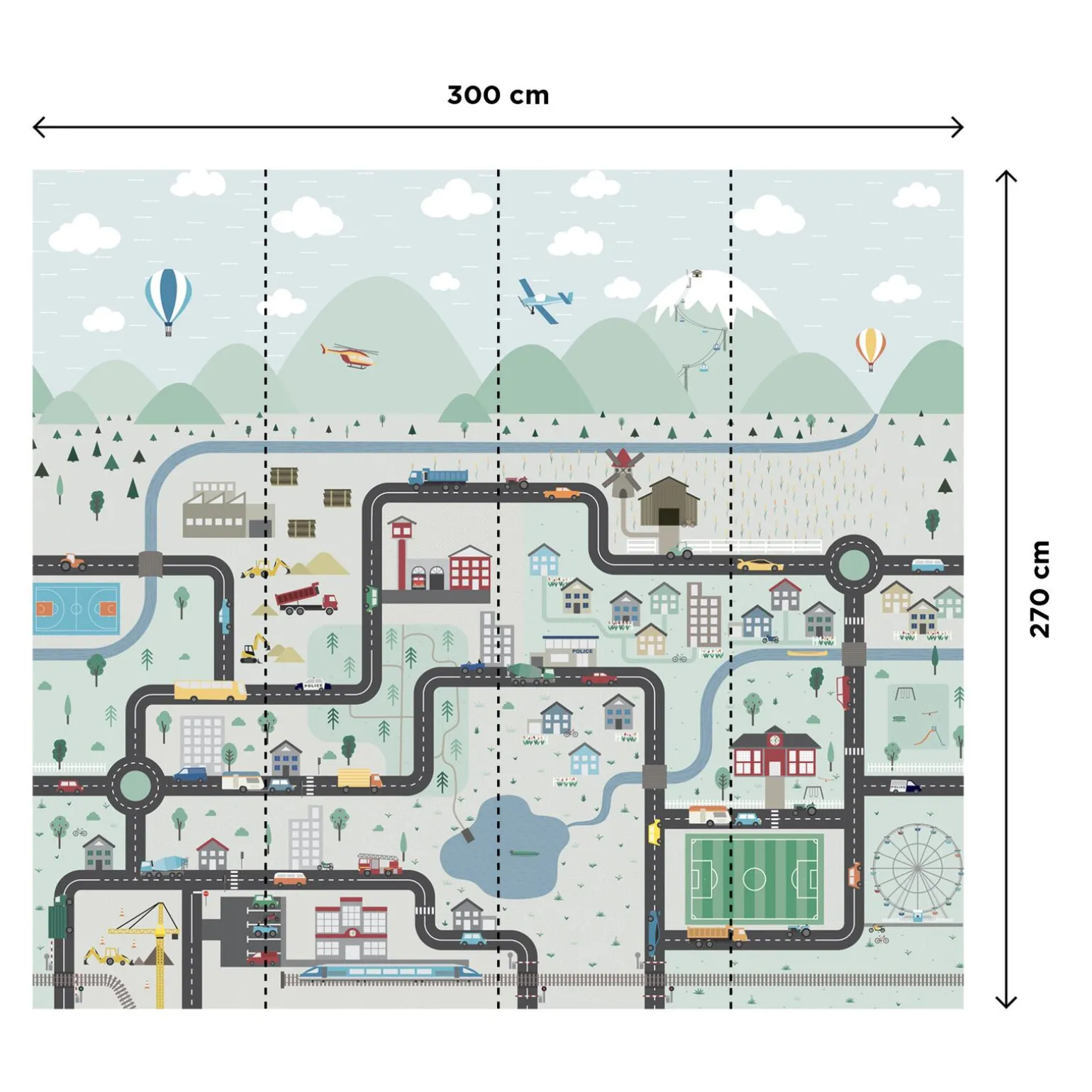 Papier peint panoramique XL LITTLE MOTORS XL 300 x 270 cm - 4MURS