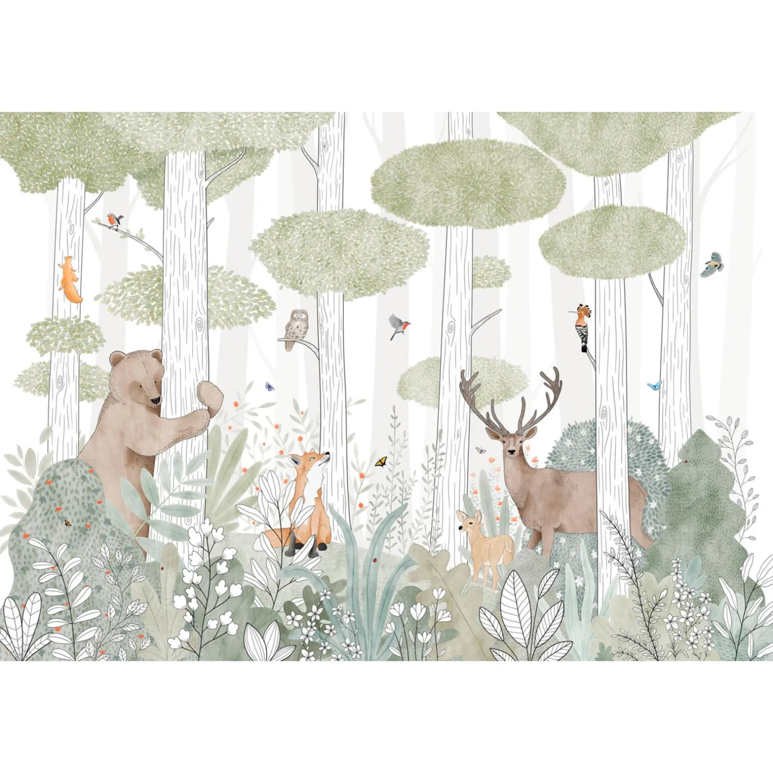 Papier peint panoramique XL CALM FOREST LIFE 400 x 270 cm - 4MURS