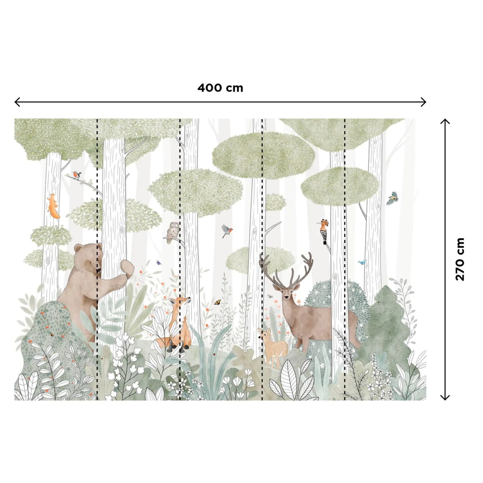 Papier peint panoramique XL CALM FOREST LIFE 400 x 270 cm - 4MURS