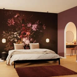 Papier peint panoramique XL FILAMENE 400 x 270 cm mauve et noir