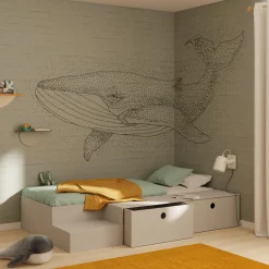 Papier peint panoramique XL WALLY 400 x 270 cm vert de gris - 4MURS