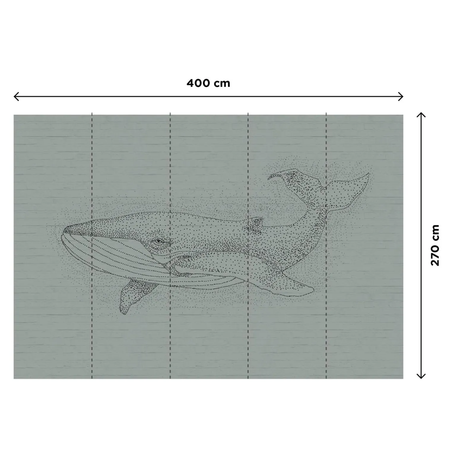 Papier peint panoramique XL WALLY 400 x 270 cm vert de gris - 4MURS
