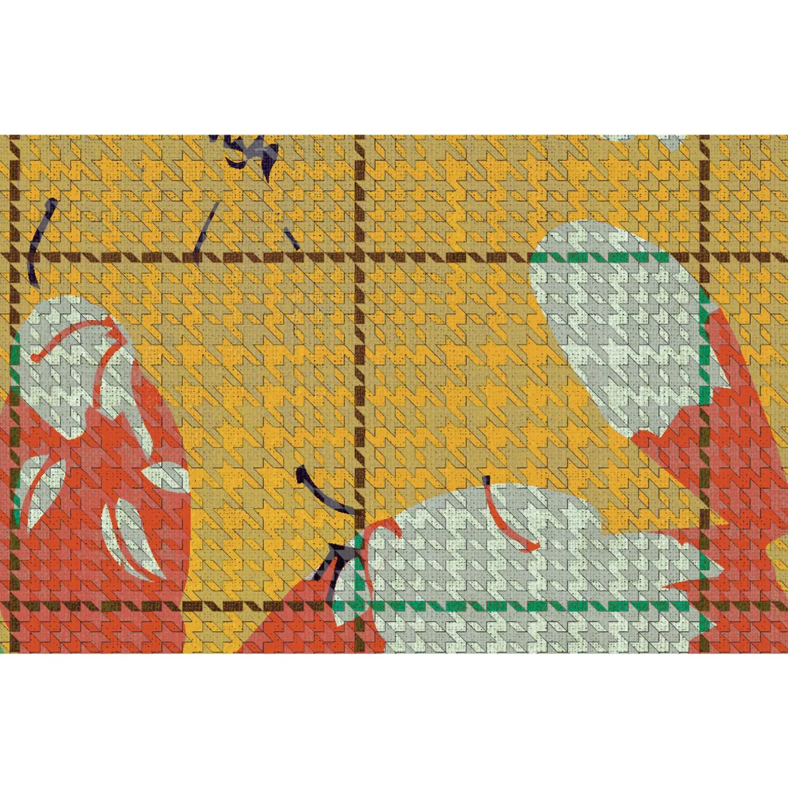 Papier peint panoramique XL FLAID 400 x 270 cm jaune bouton d'or