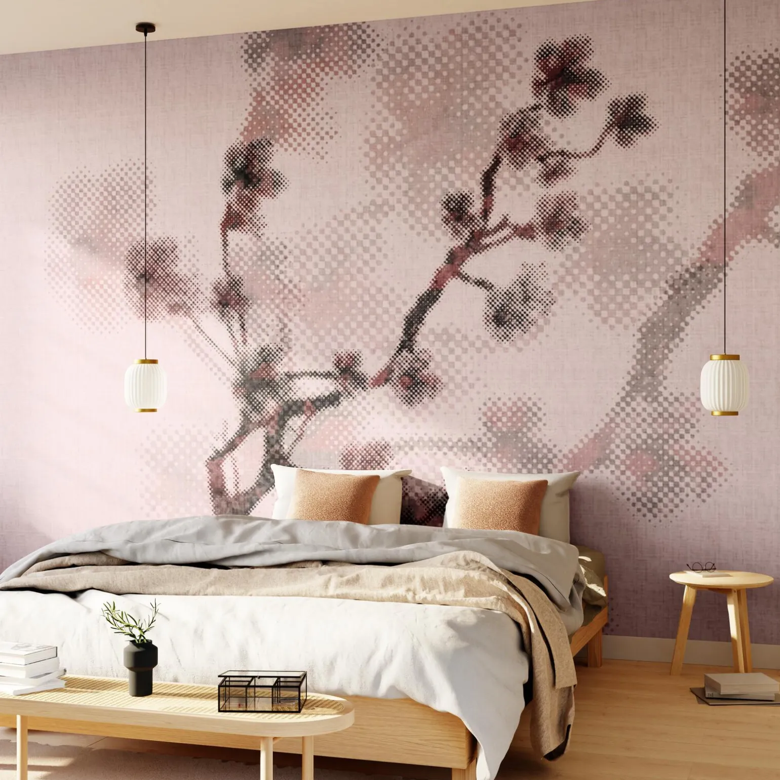 Papier peint panoramique XL RAMA 400 x 270 cm rose poudré - 4MURS
