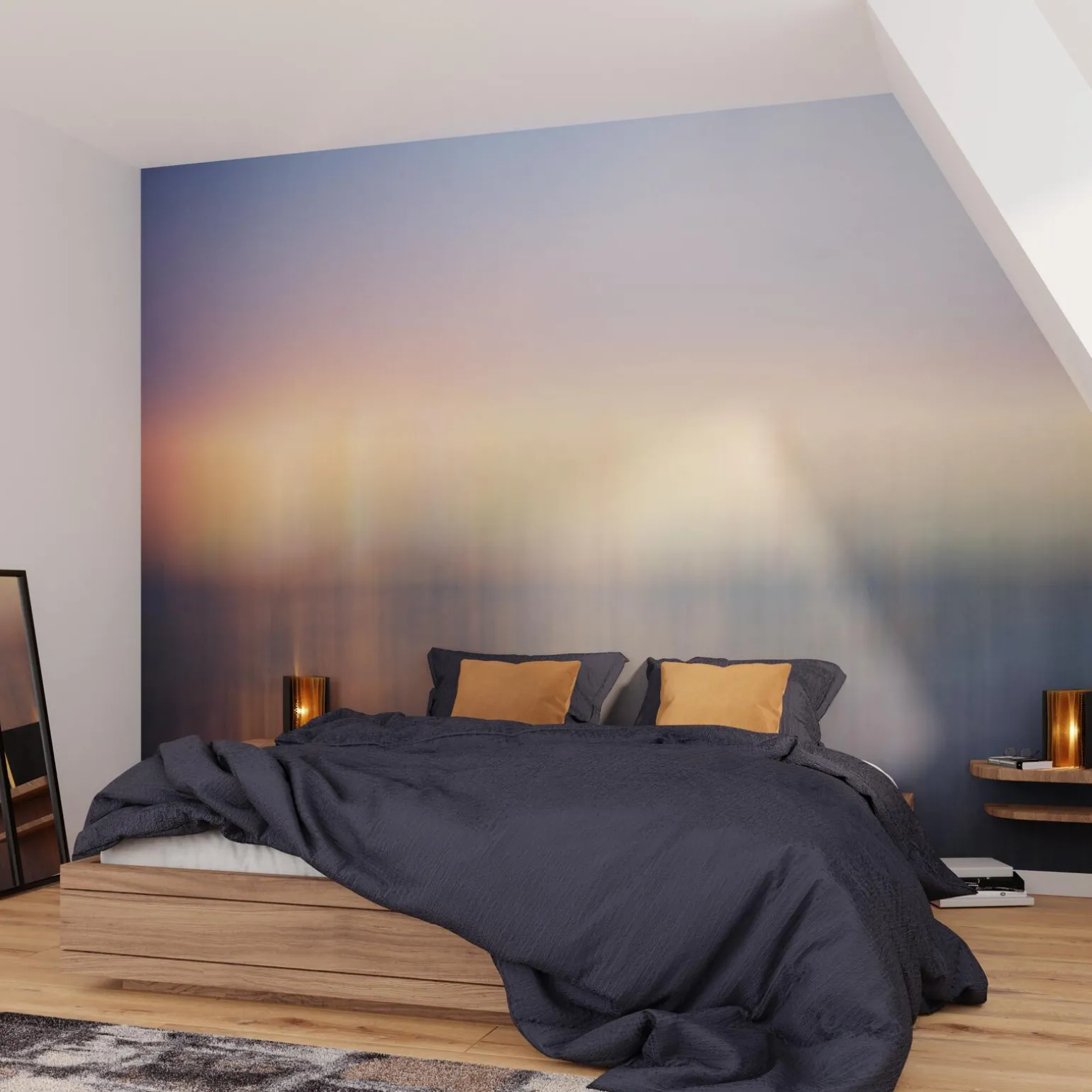Papier peint panoramique XL LUTIME 400 x 270 cm gris bleuté - 4MURS