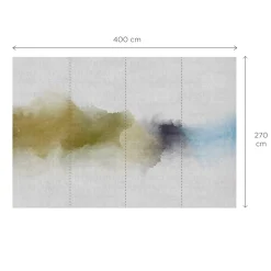Papier peint panoramique XL INKY 400 x 270 cm vert anis et bleu aqua
