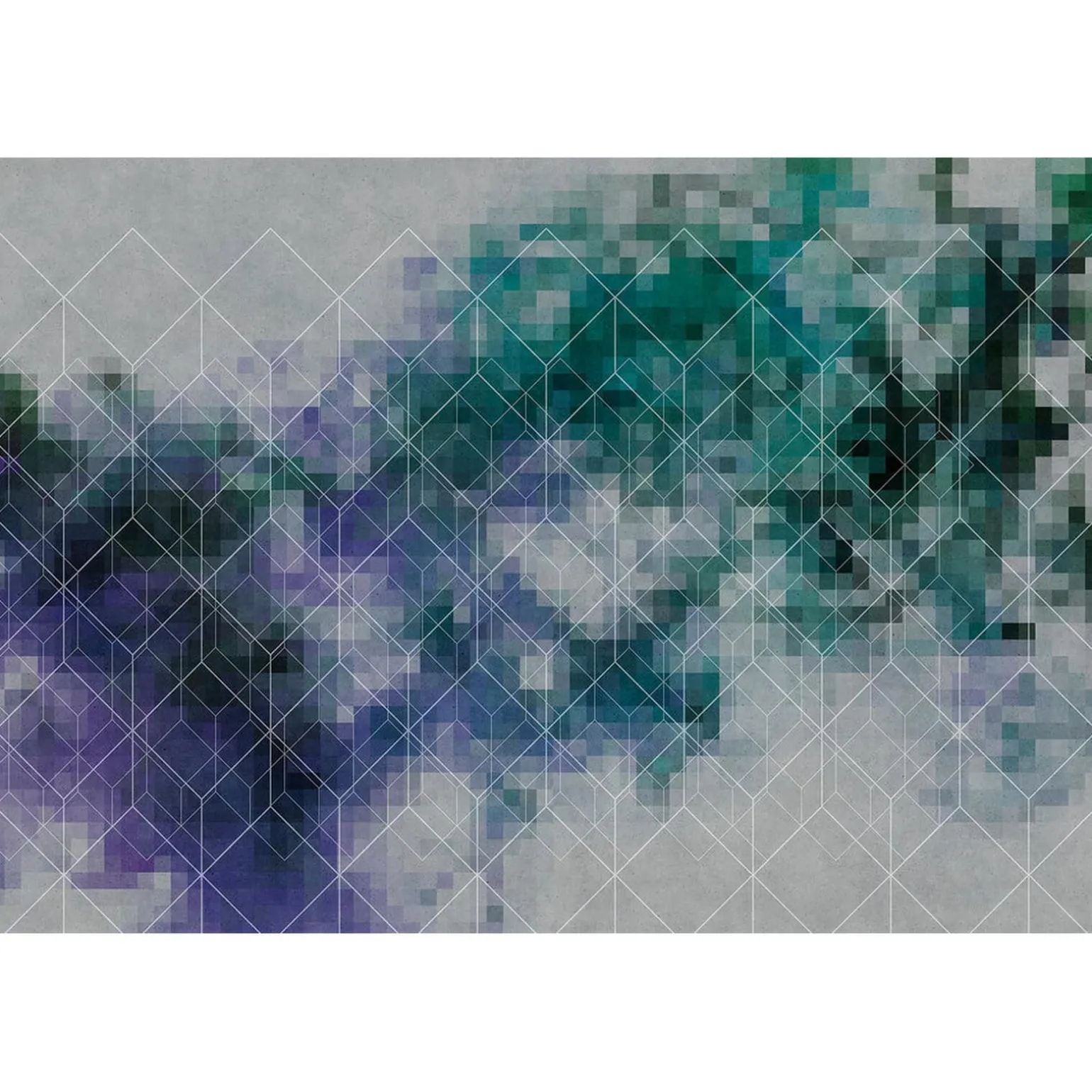 Papier peint panoramique XL PIXELCOLORS 400 x 270 cm bleu pétrole et vert émeraude