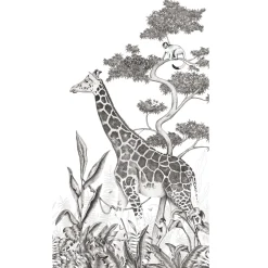 Papier peint panoramique L BLACK JUNGLE GIRAFE 150 x 270 cm - 4MURS