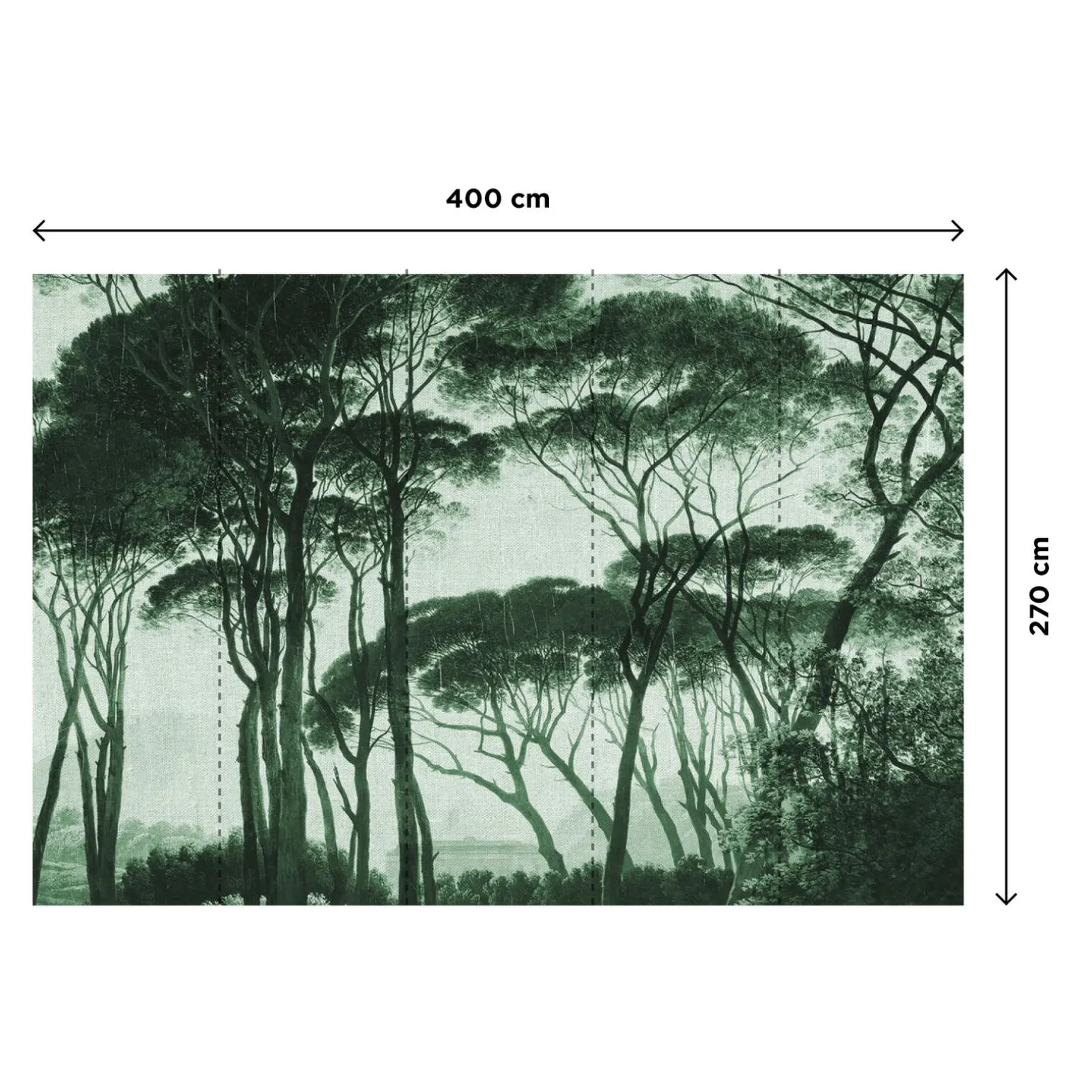 Papier peint panoramique XL BOSQUET 400 x 270 cm vert anglais - 4MURS