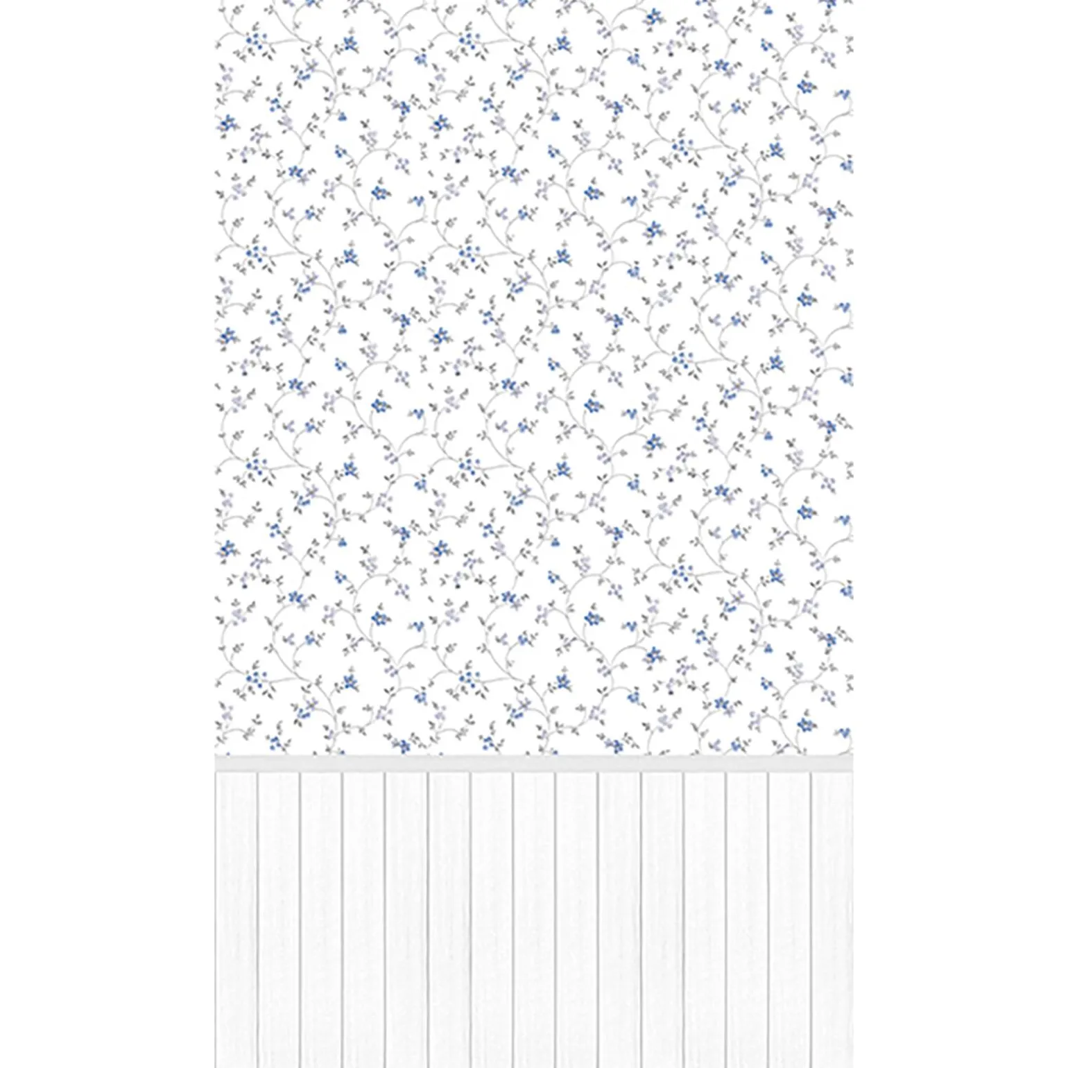 Papier peint panoramique L BETTINA PANEL 159 x 280 cm bleu jean et écru