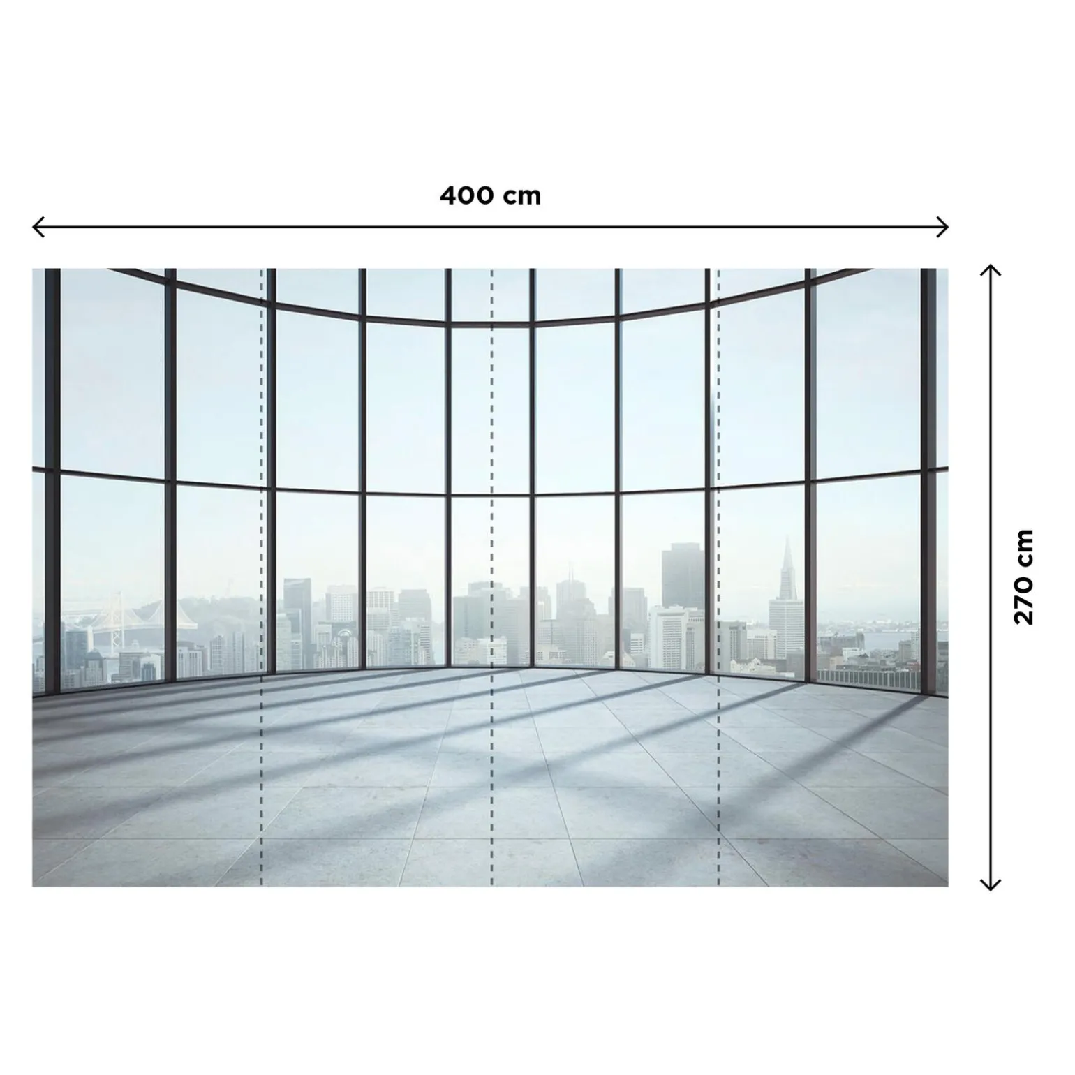 Papier peint panoramique XL CITY VIEW 400 x 270 cm bleu ciel - 4MURS
