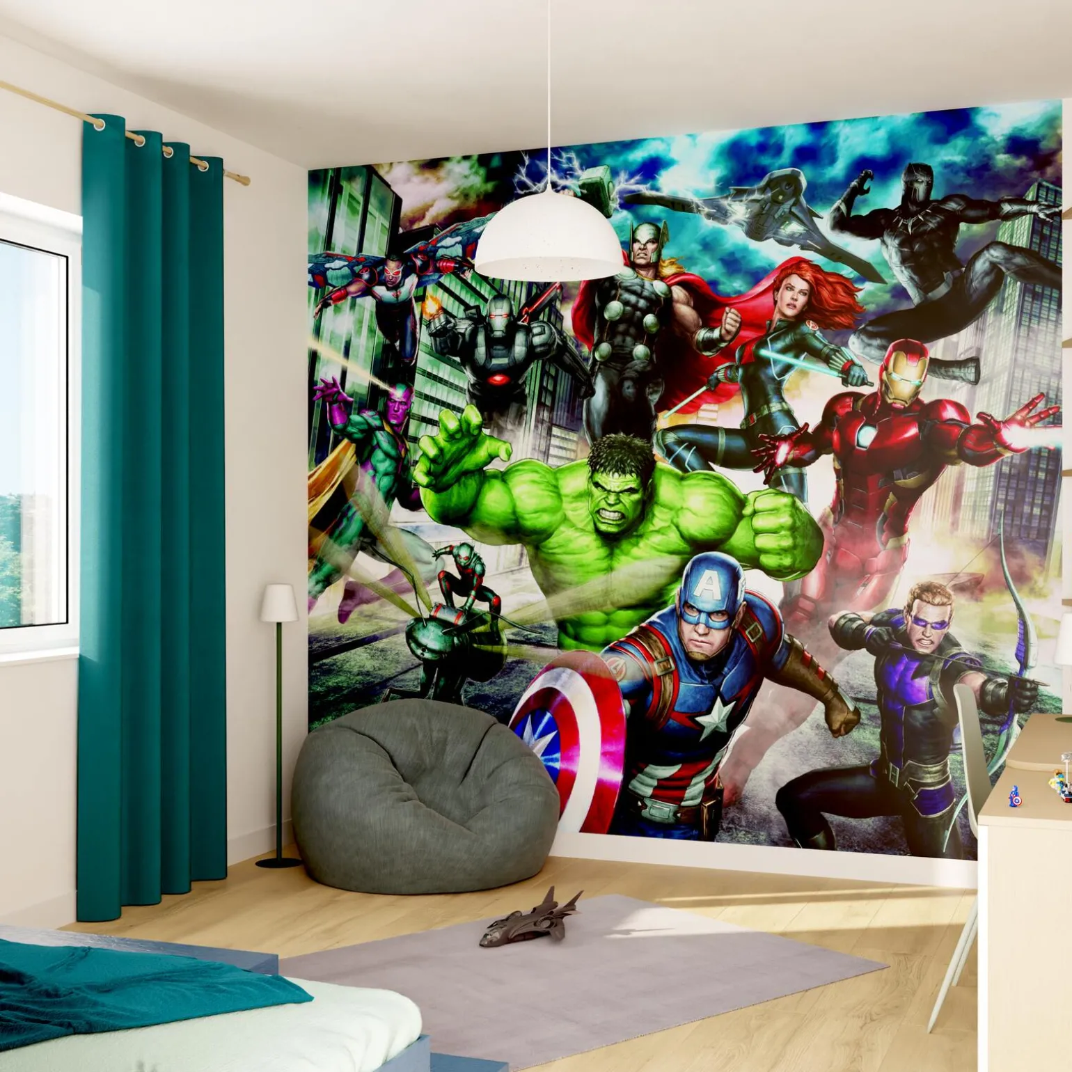 Papier peint panoramique XL MARVEL AVENGERS 300 x 280 cm - 4MURS