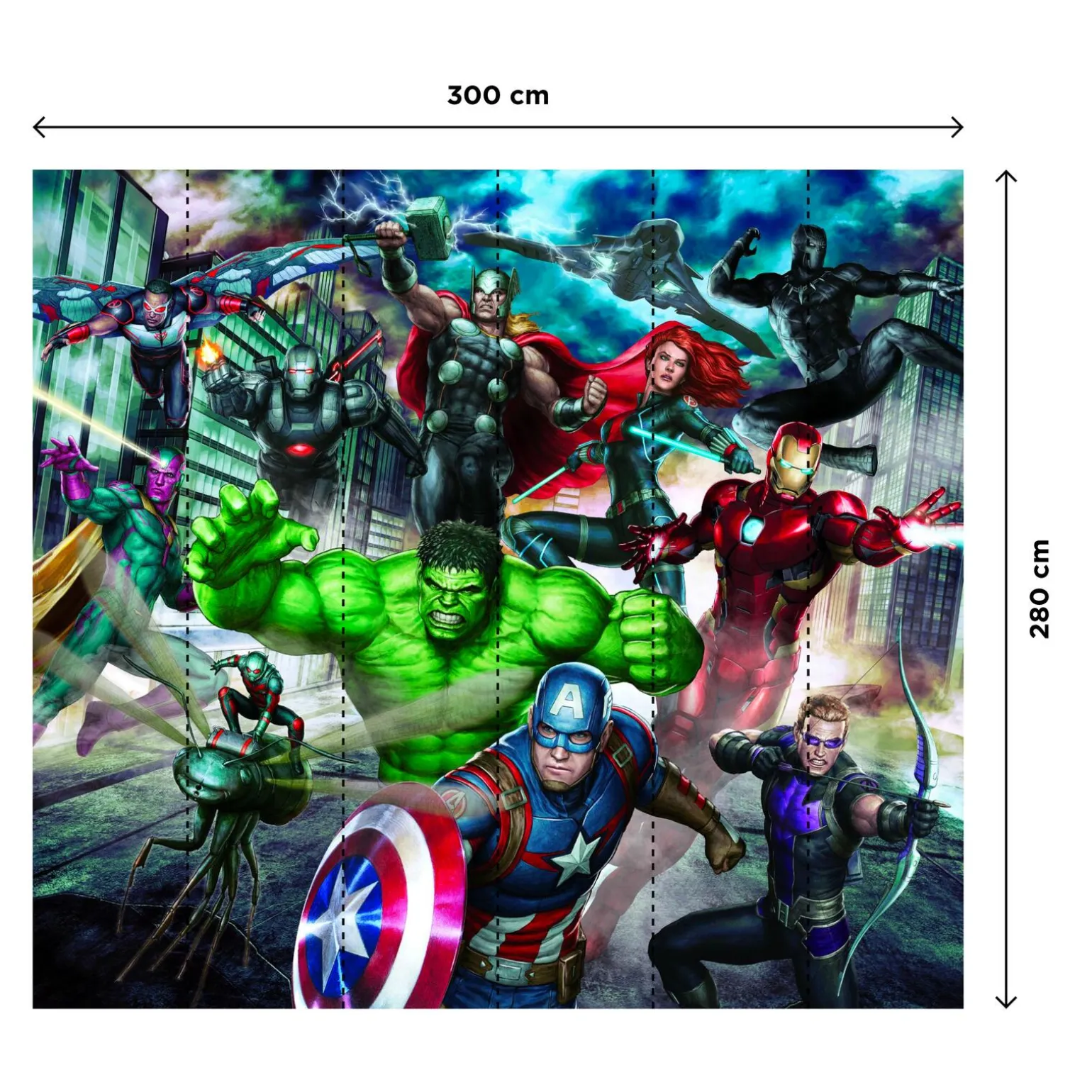 Papier peint panoramique XL MARVEL AVENGERS 300 x 280 cm - 4MURS