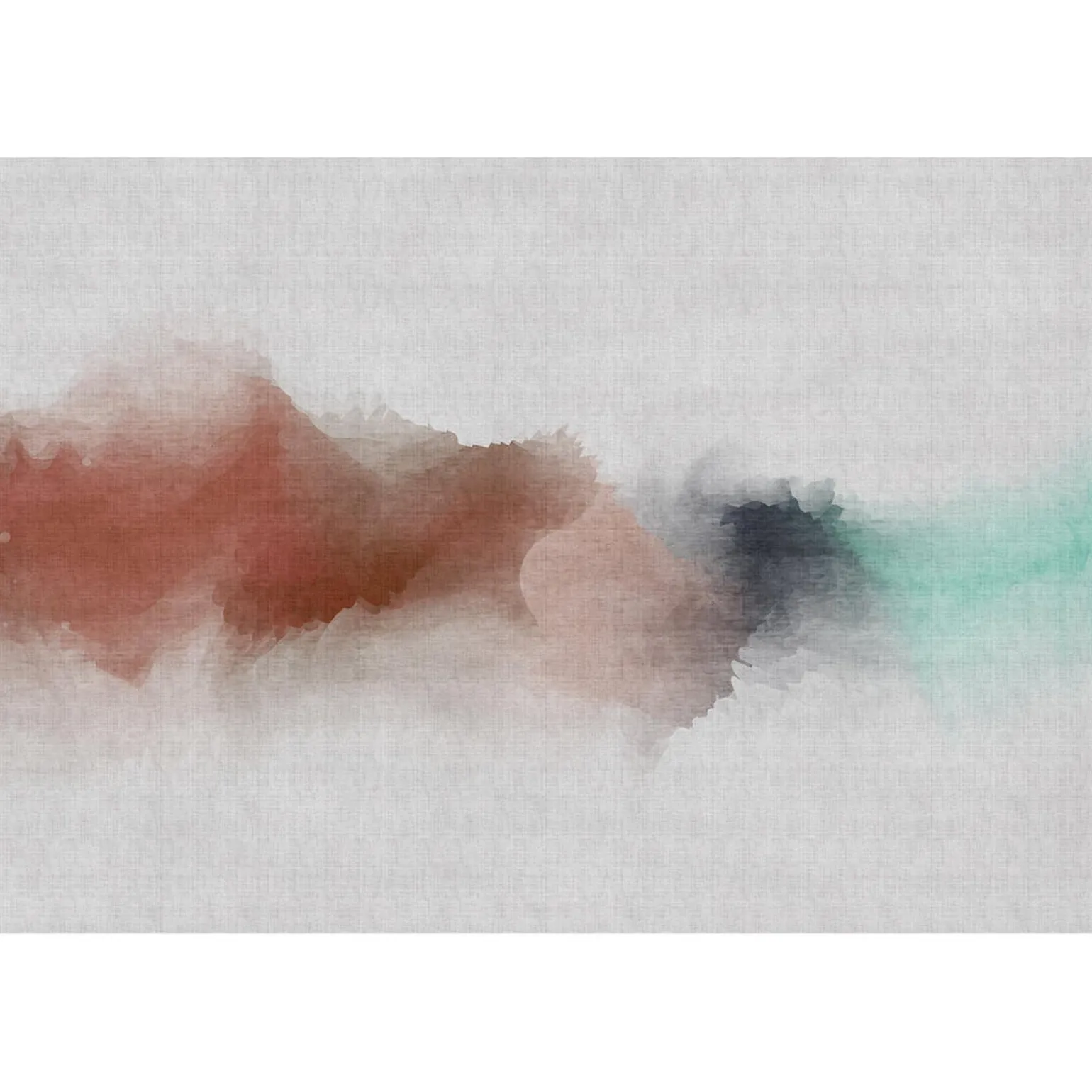 Papier peint panoramique XL INKY 400 x 270 cm rouge et vert d'eau
