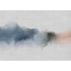 Papier peint panoramique XL INKY 400 x 270 cm bleu ciel et rouge orangé
