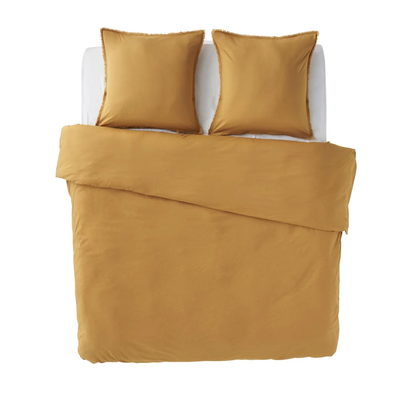 Parure de lit en coton lavé ZOHA caramel 260 x 240 cm - 4MURS