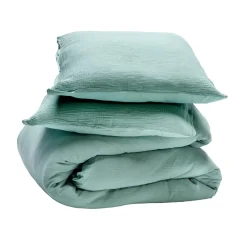 Parure de lit en gaze de coton ANOKIAS amande 240 x 220 cm - 4MURS