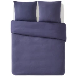 Parure de lit en gaze de coton ANOKIAS bleu marine 240 x 260 cm