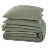Parure de lit en gaze de coton ANOKIAS kaki 240 x 220 cm - 4MURS