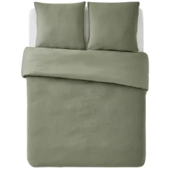 Parure de lit en gaze de coton ANOKIAS kaki 240 x 220 cm - 4MURS