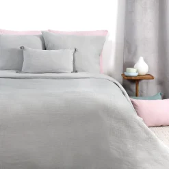 Parure de lit en gaze de coton ANOKIAS gris perle 240 x 220 cm - 4MURS
