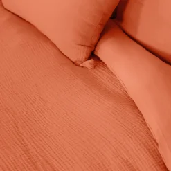 Parure de lit en gaze de coton ANOKIAS caramel 240 x 260 cm - 4MURS