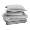 Parure de lit en gaze de coton ANOKIAS gris perle 240 x 260 cm - 4MURS