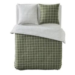 Parure de lit en percale de coton GABRIEL vert 260 x 240 cm - 4MURS