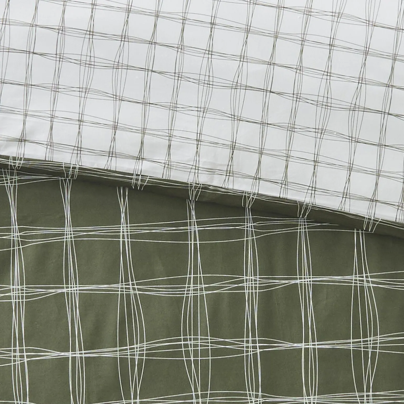 Parure de lit en percale de coton GABRIEL vert 240 x 220 cm - 4MURS