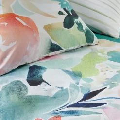 Parure de lit en percale de coton AQUARELLA multicolore 260 x 240 cm