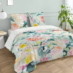 Parure de lit en percale de coton AQUARELLA multicolore 240 x 220 cm